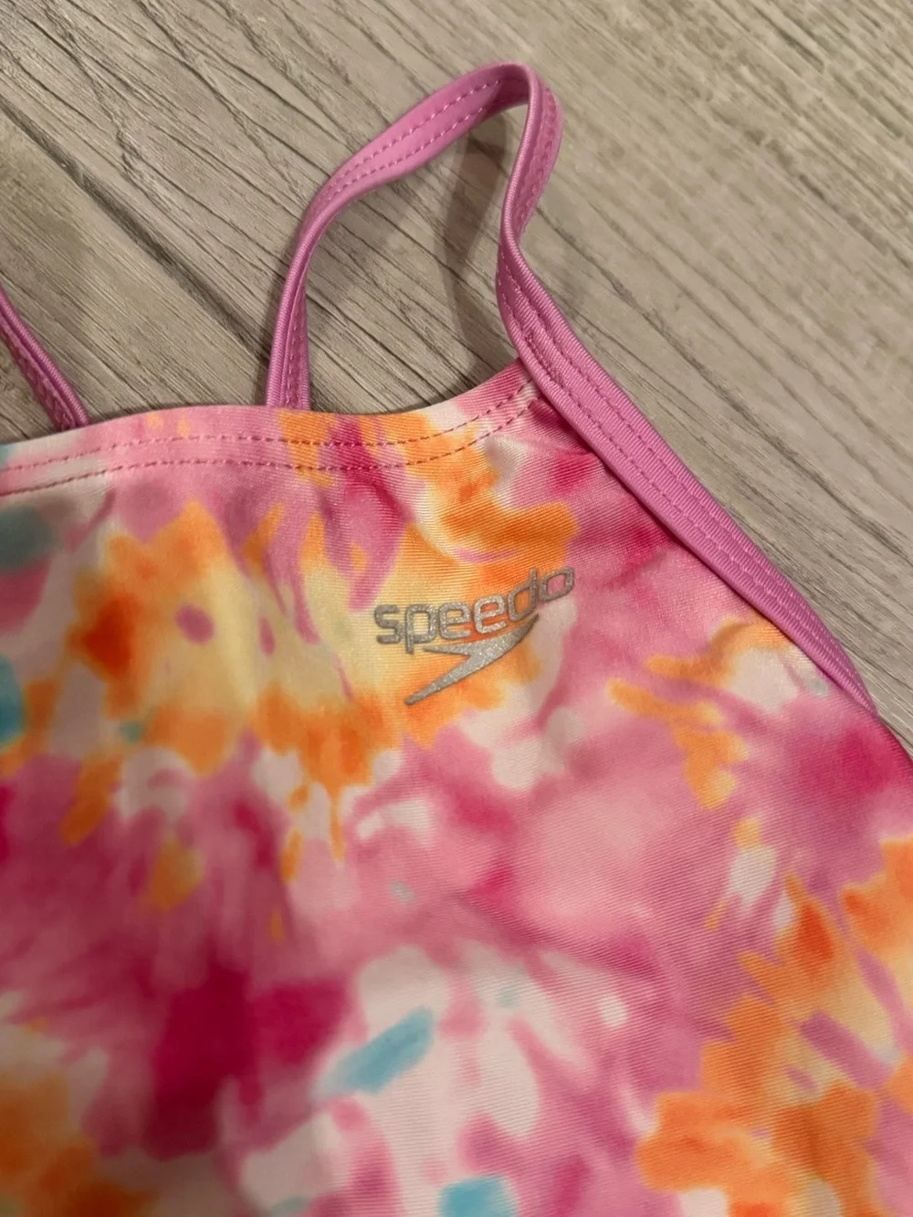 Speedo Girls' Pink Tie-Dye One-Piece Swimsuit Size XS